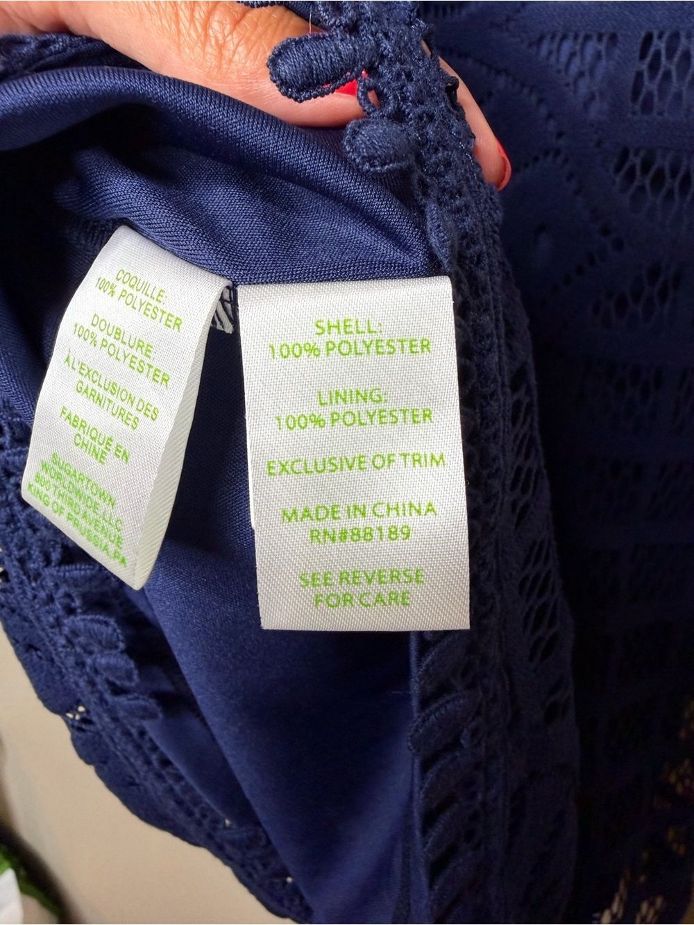 Lily Pulitzer Women's Mango Shift Lace Knit Dress S Sleeveless Navy Blue - Picture 8 of 10